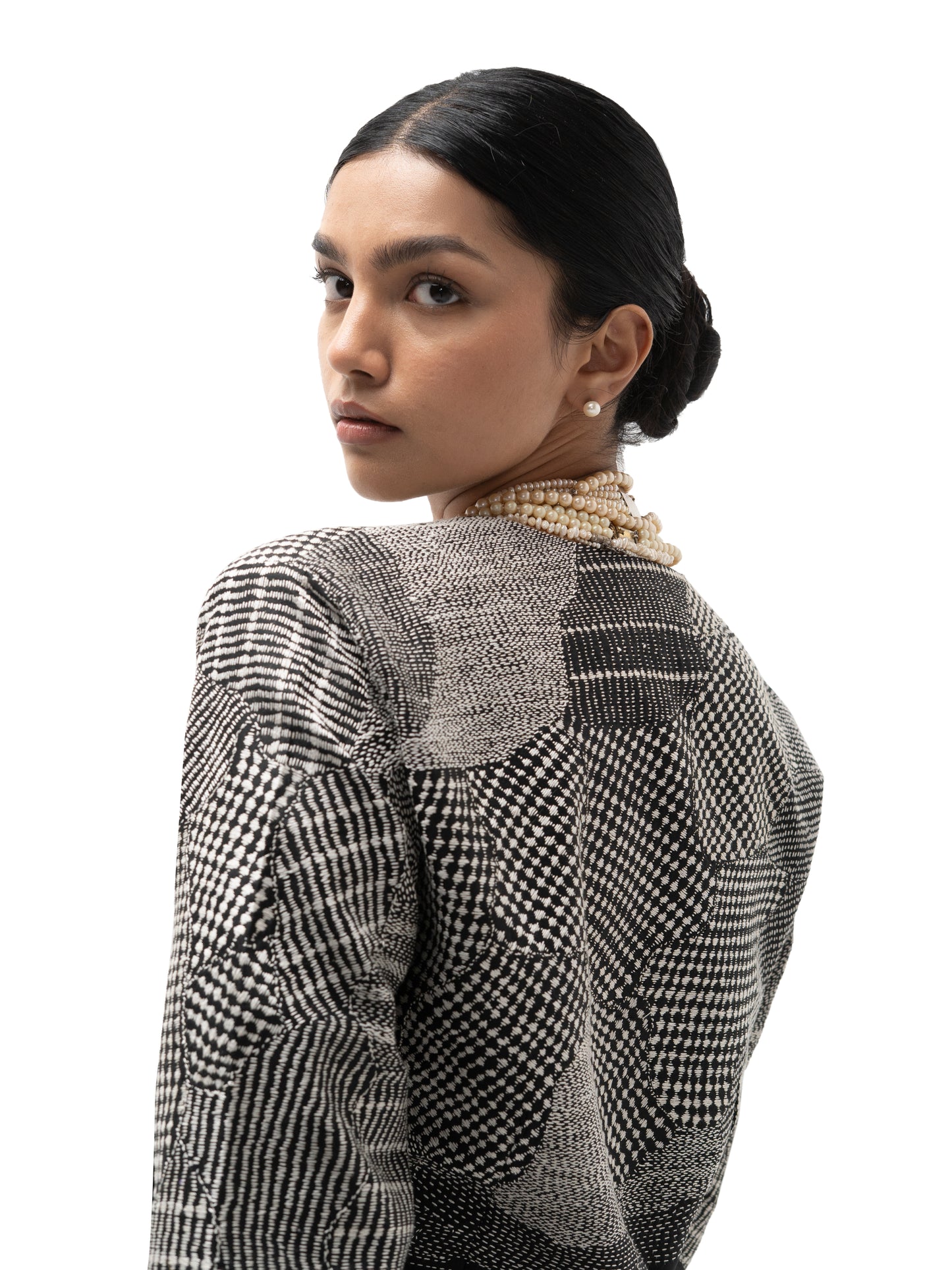 Hand Embroidered Silk Effortless Blouse – Black