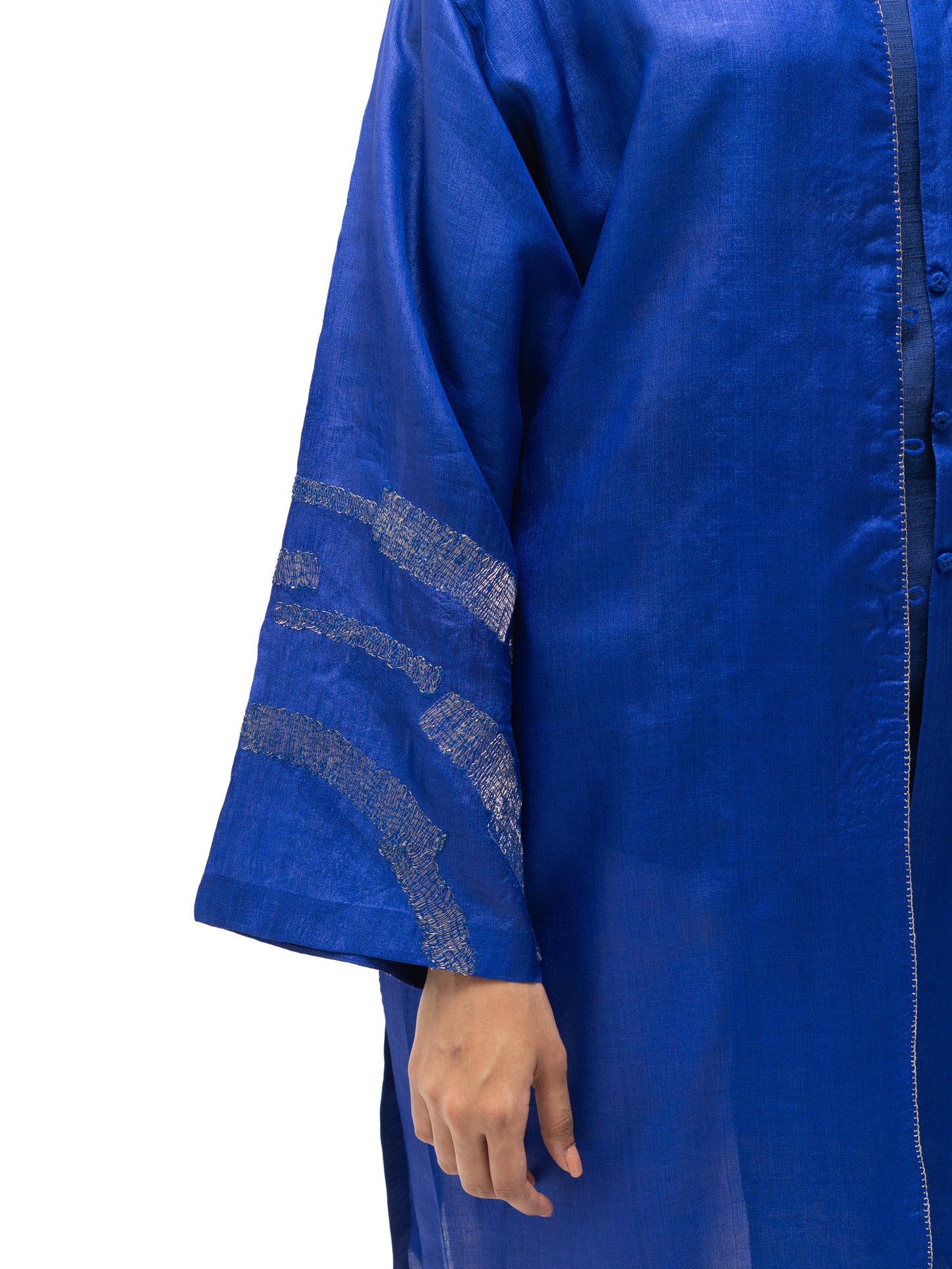 Hand Embroidered Rings Silk Kimono Jacket with Gicha Silk Top (Set)