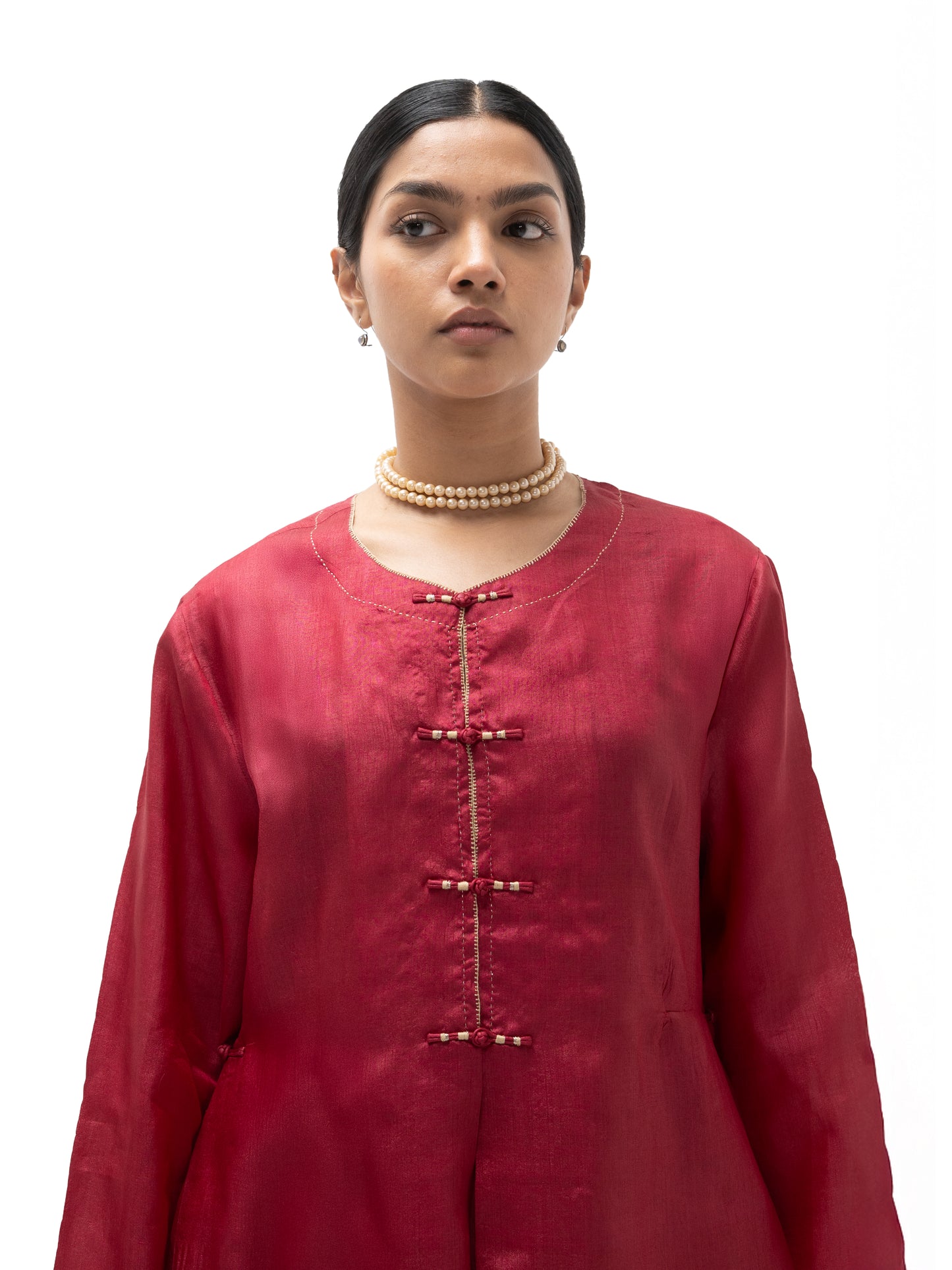 Hand Embroidered Silk Frong Tunic