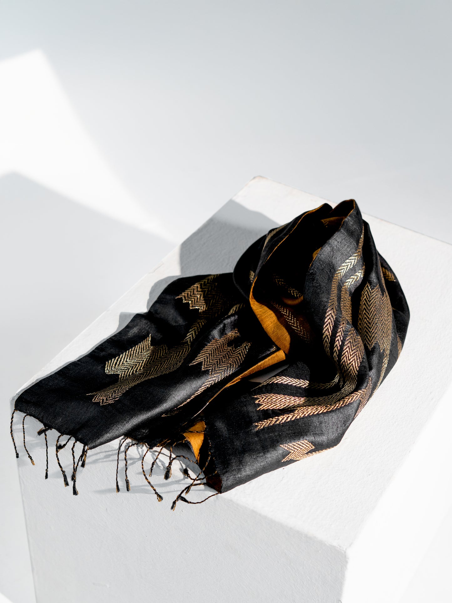 Hand Embroidered Silk & Wool Stole
