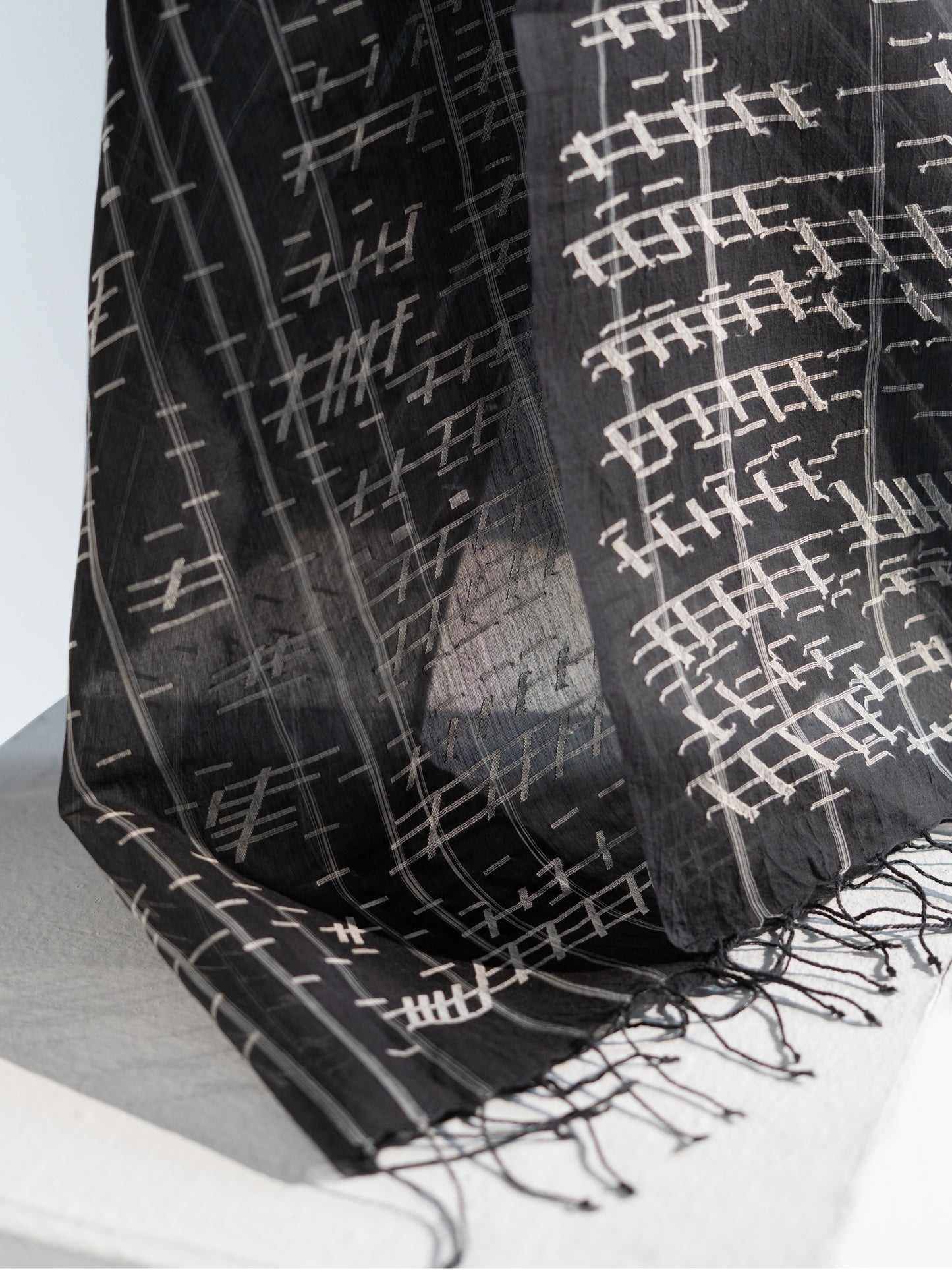 Silk Cotton Jamdani & Ikat Picket Stole