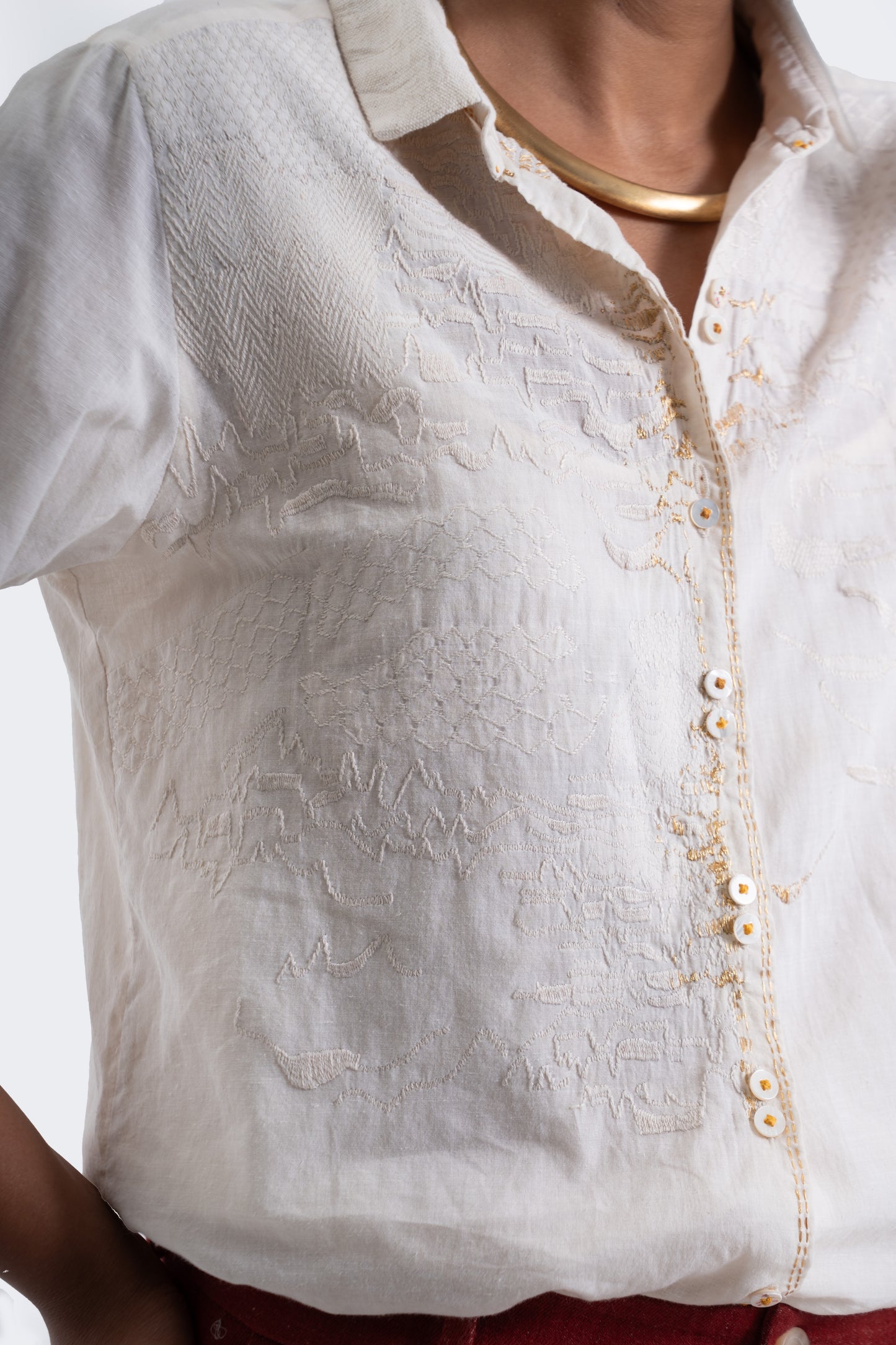 Hand embroidered Organic Cotton Shirt
