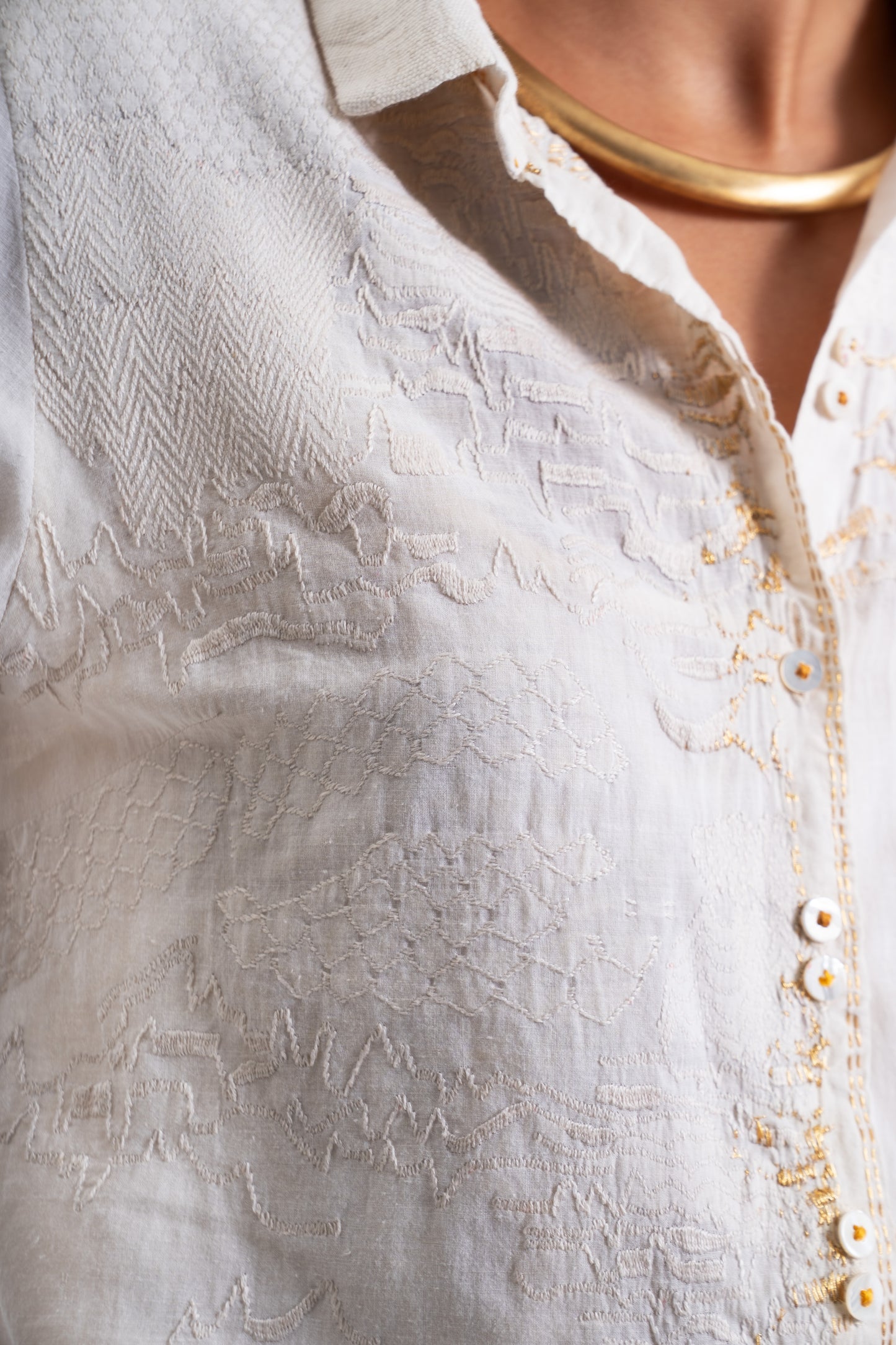 Hand embroidered Organic Cotton Shirt