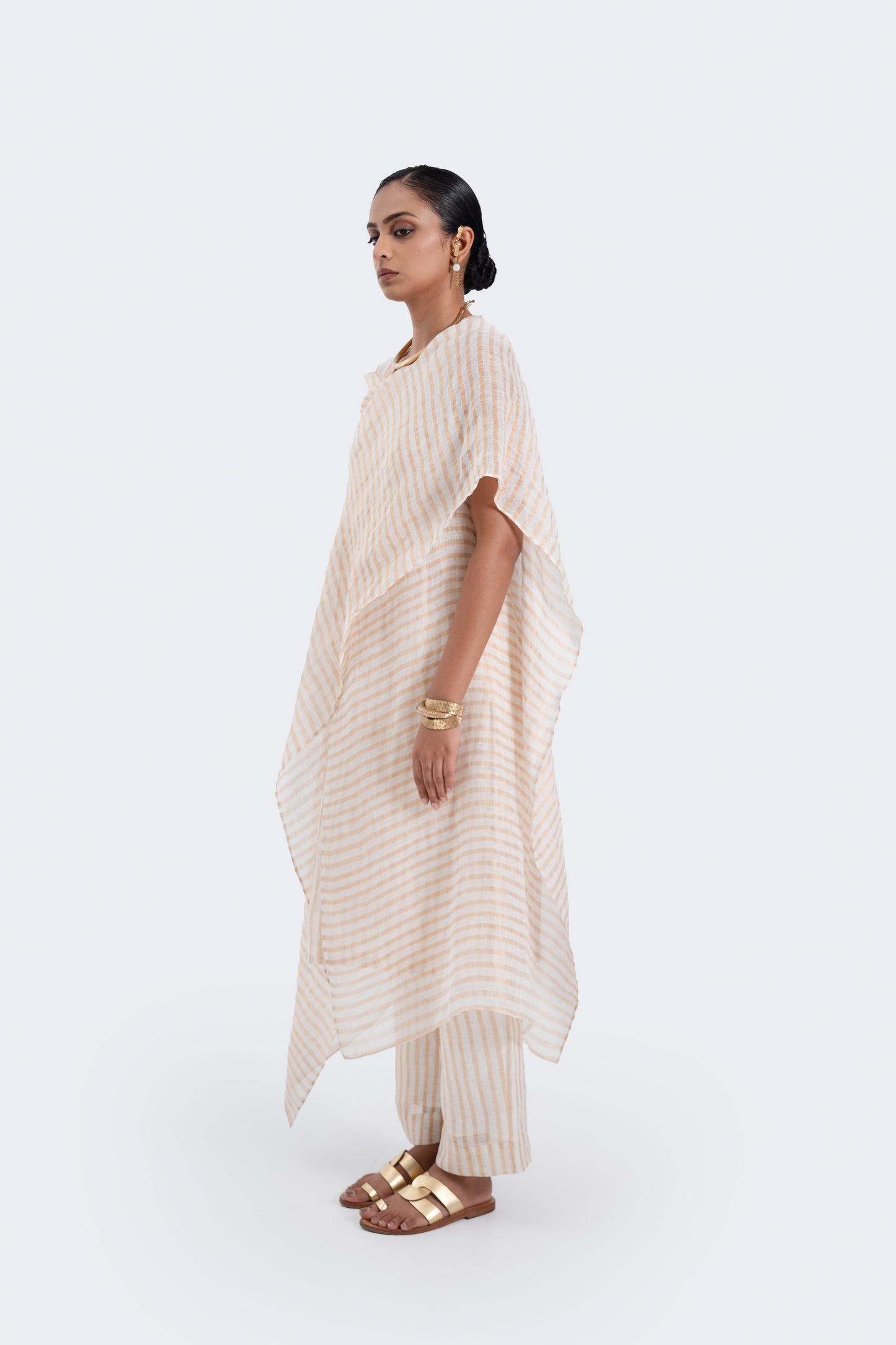 Drape Tunic Linen Zari Stripes