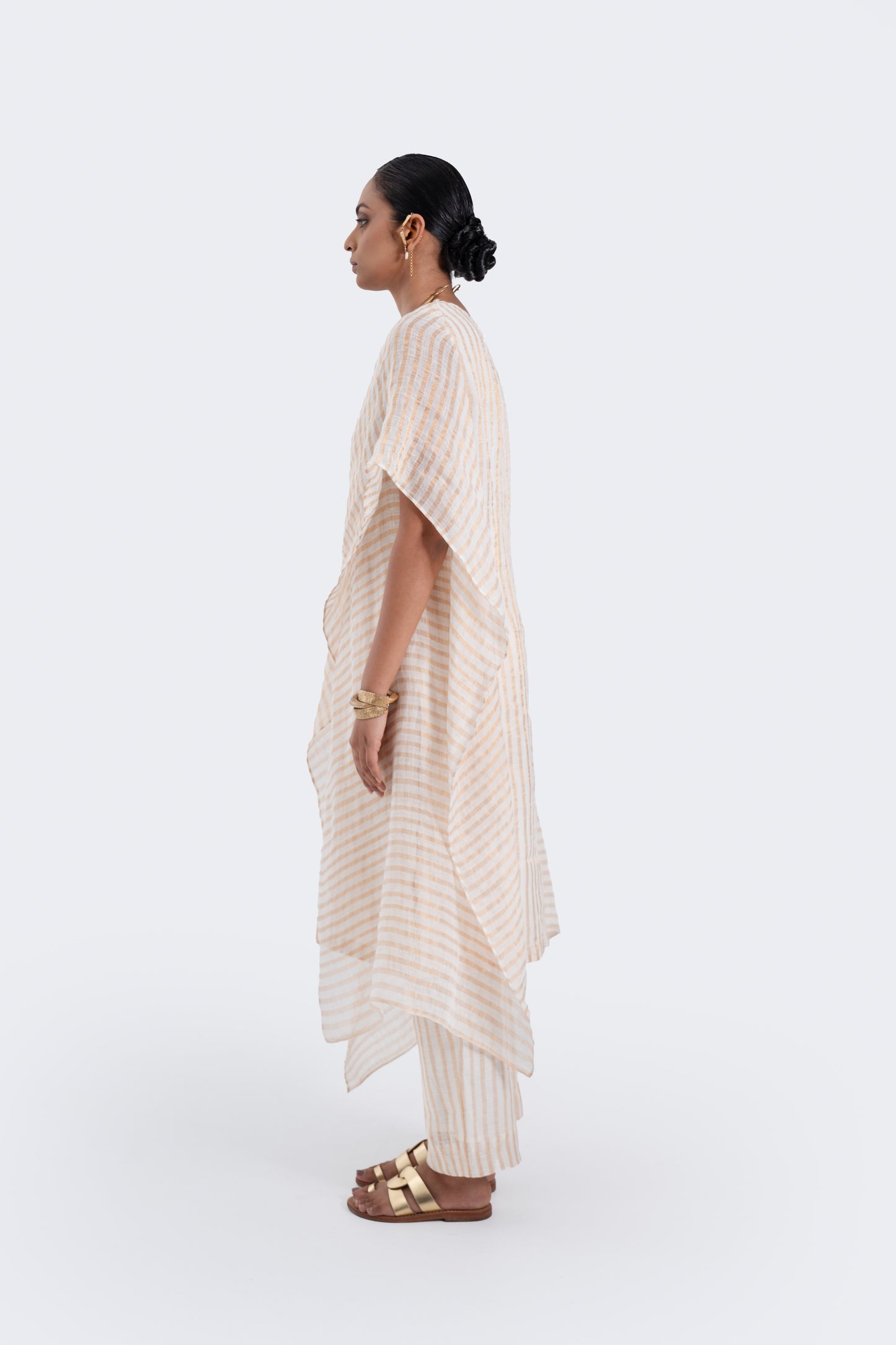 Drape Tunic Linen Zari Stripes