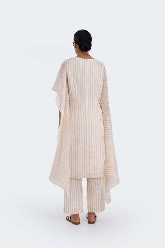 Drape Tunic Linen Zari Stripes