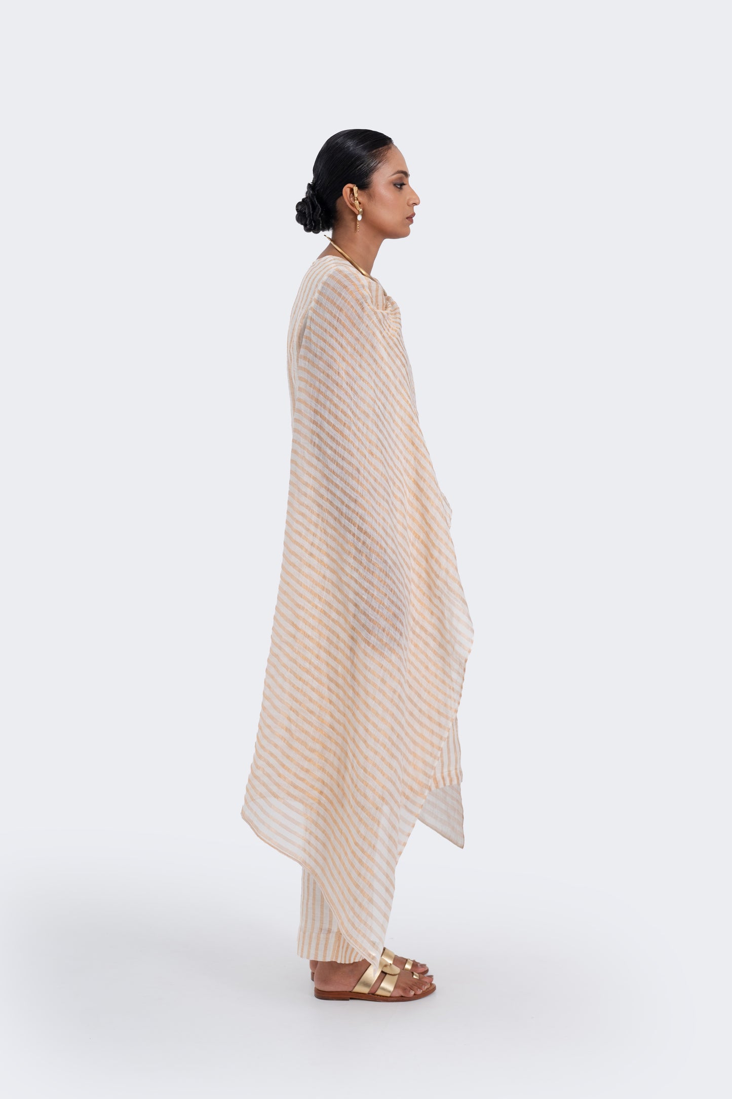 Drape Tunic Linen Zari Stripes