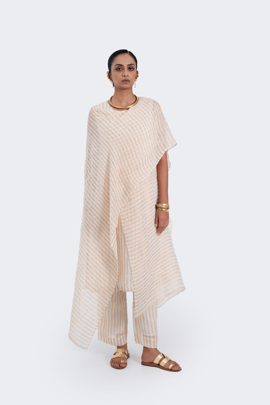 Drape Tunic Linen Zari Stripes