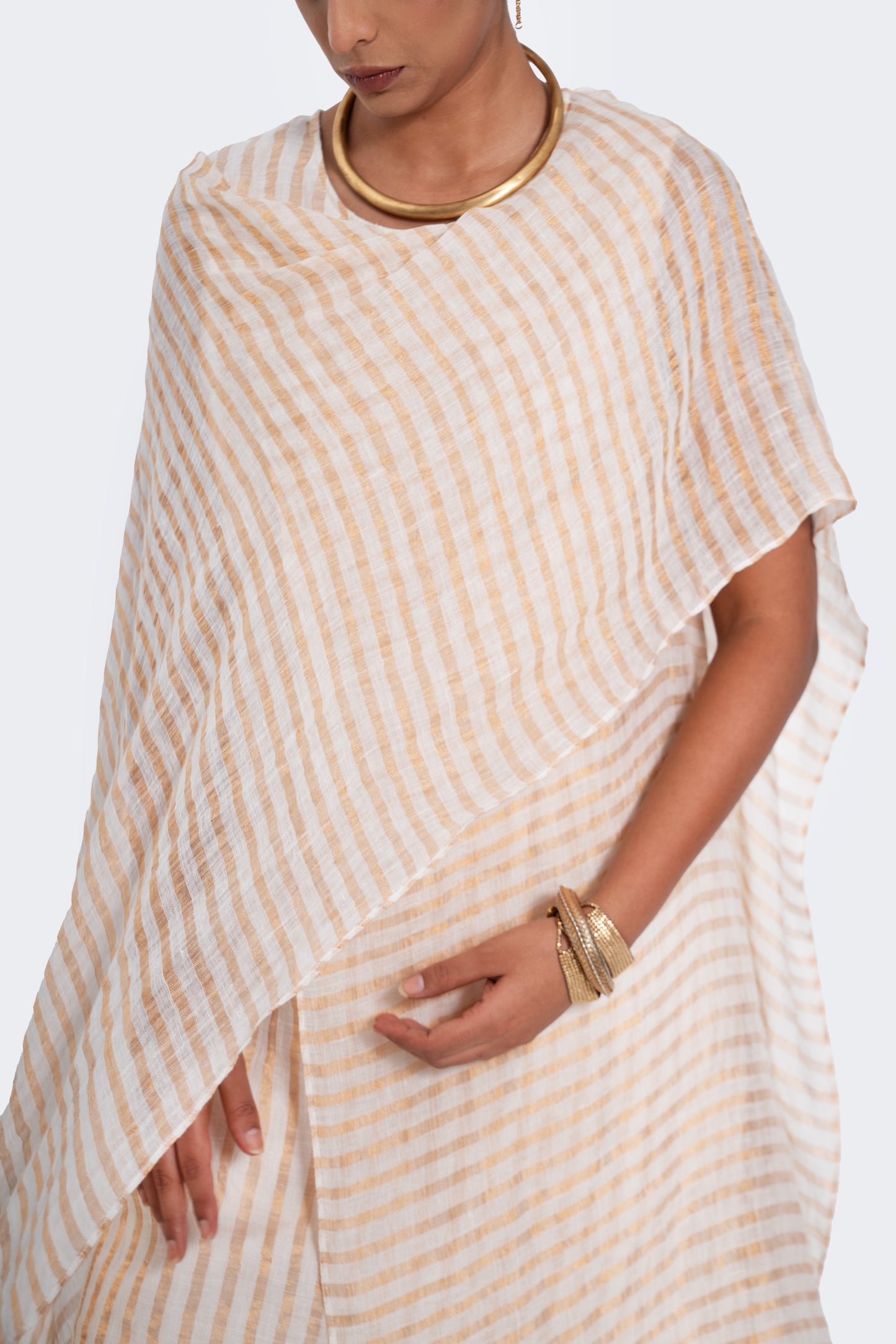 Drape Tunic Linen Zari Stripes