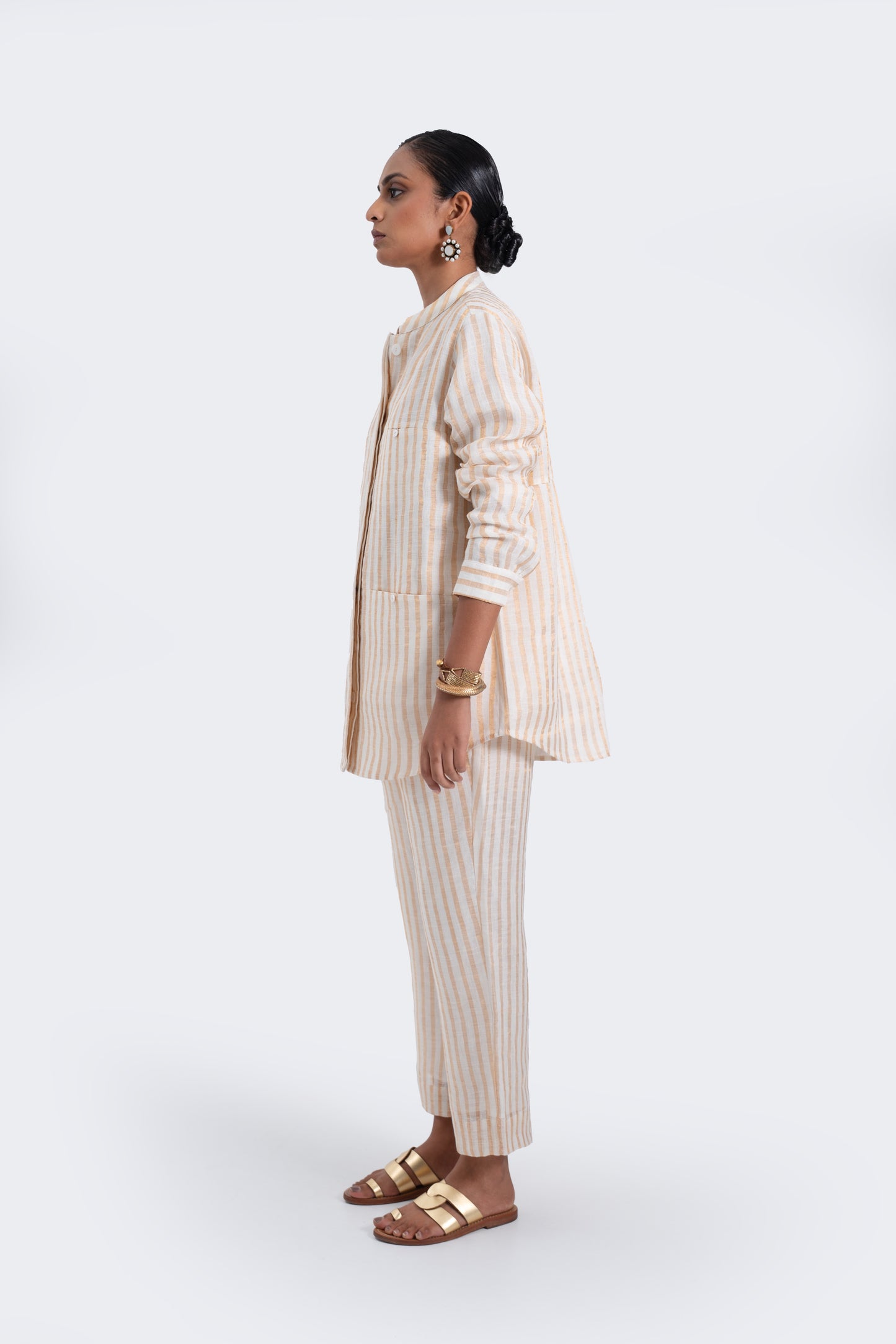 Zari Striped Linen Elegant Shirt