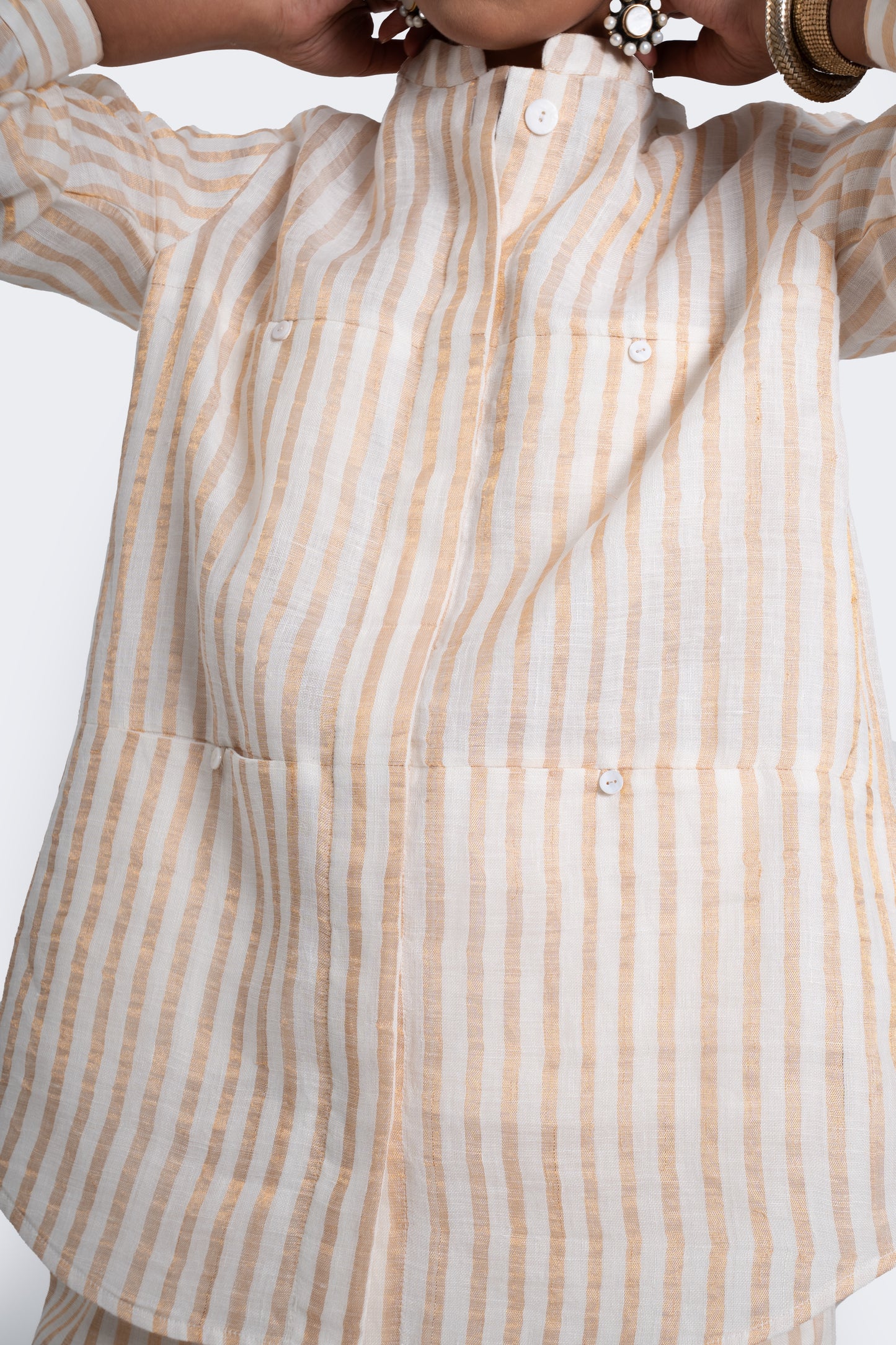 Zari Striped Linen Elegant Shirt