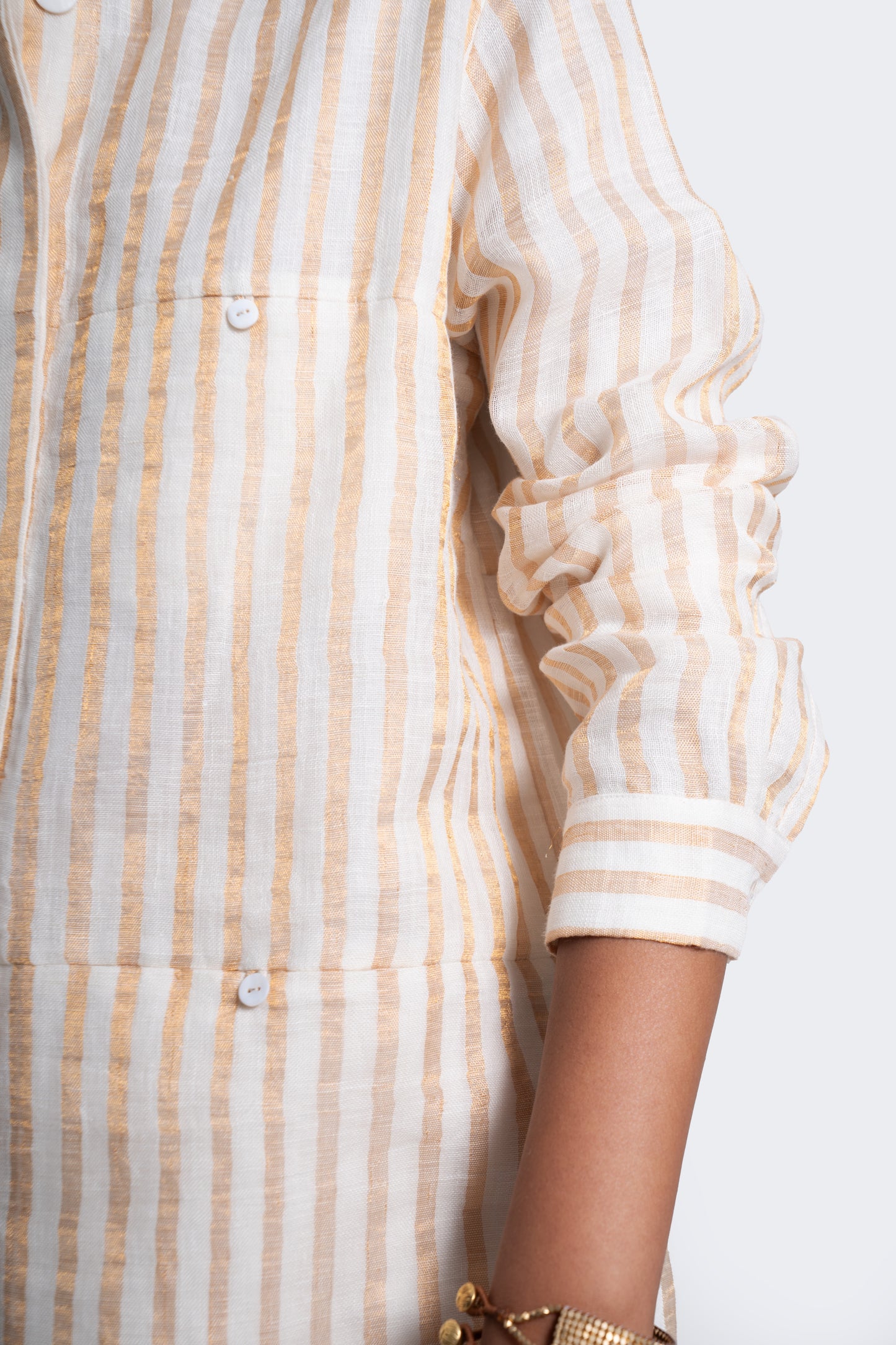 Zari Striped Linen Elegant Shirt