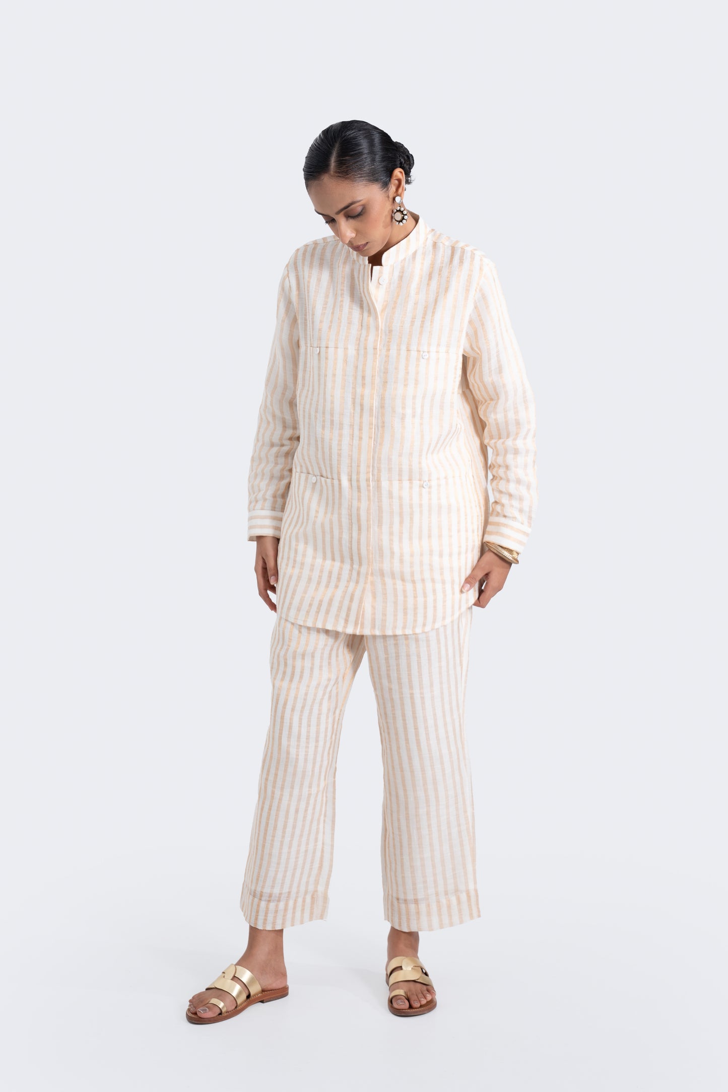 Zari Striped Linen Elegant Shirt