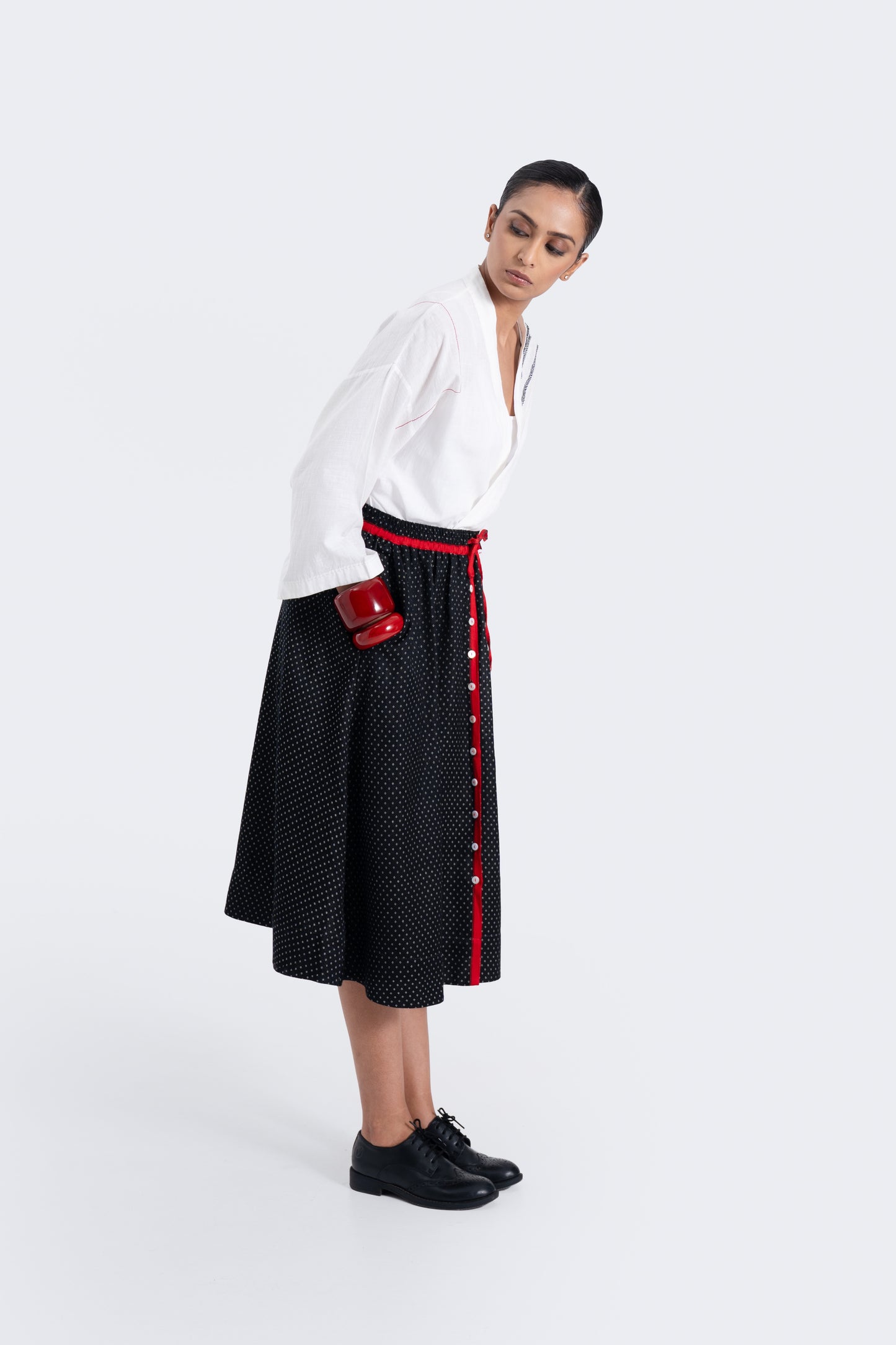 Cotton Mashru A-Line Skirt