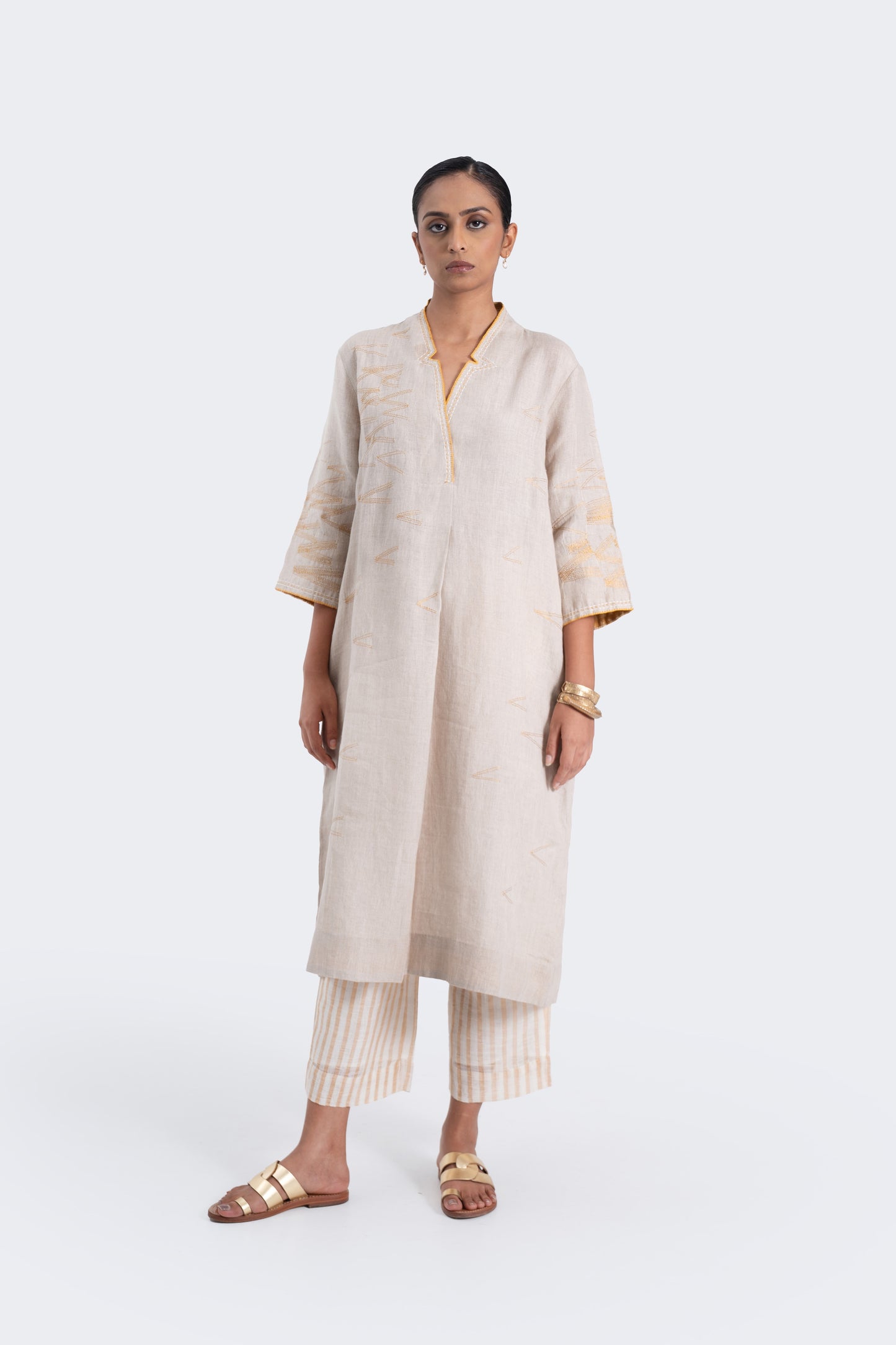 Hand Embroidered Linen Modern Tunic