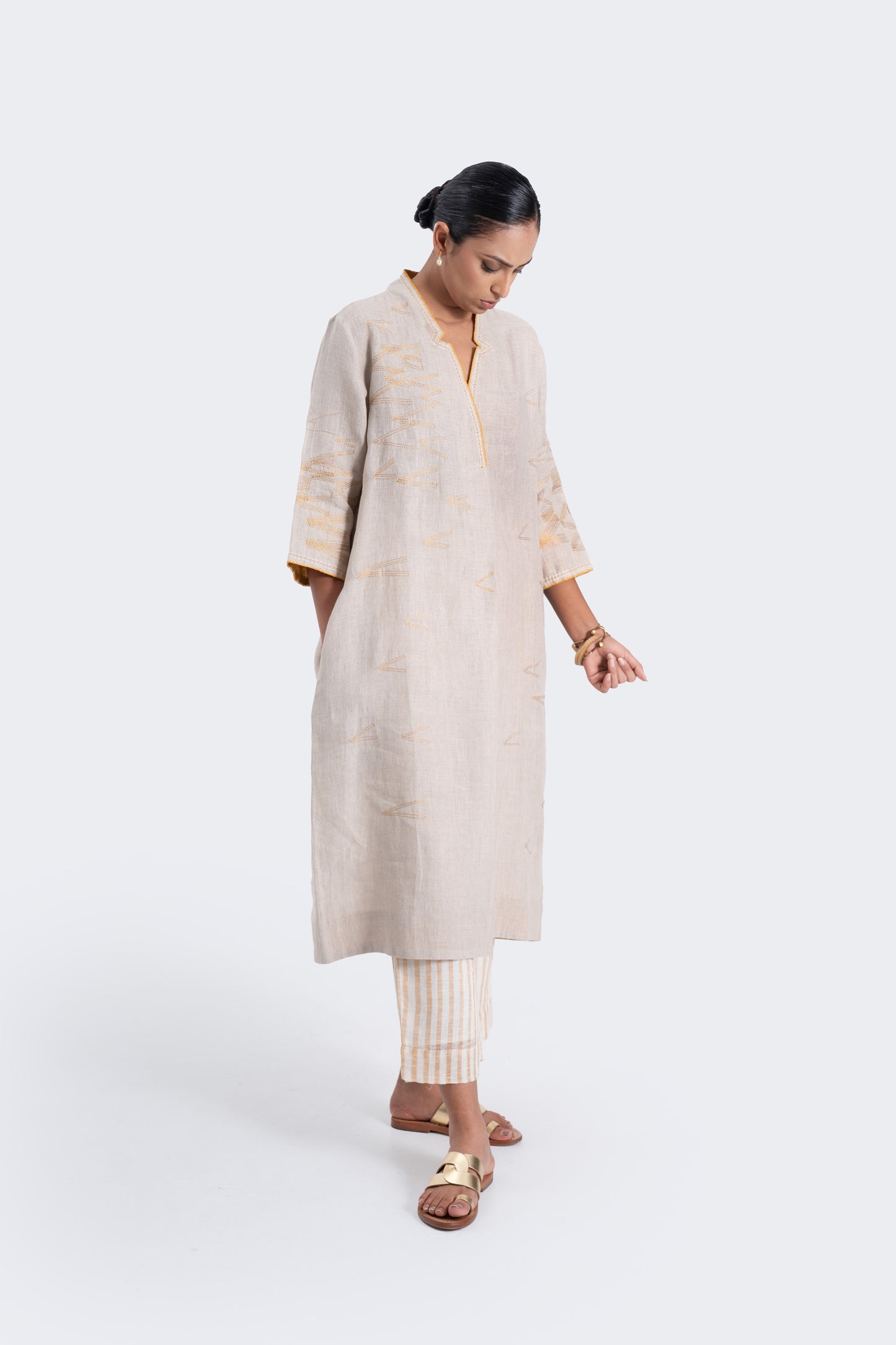 Hand Embroidered Linen Modern Tunic