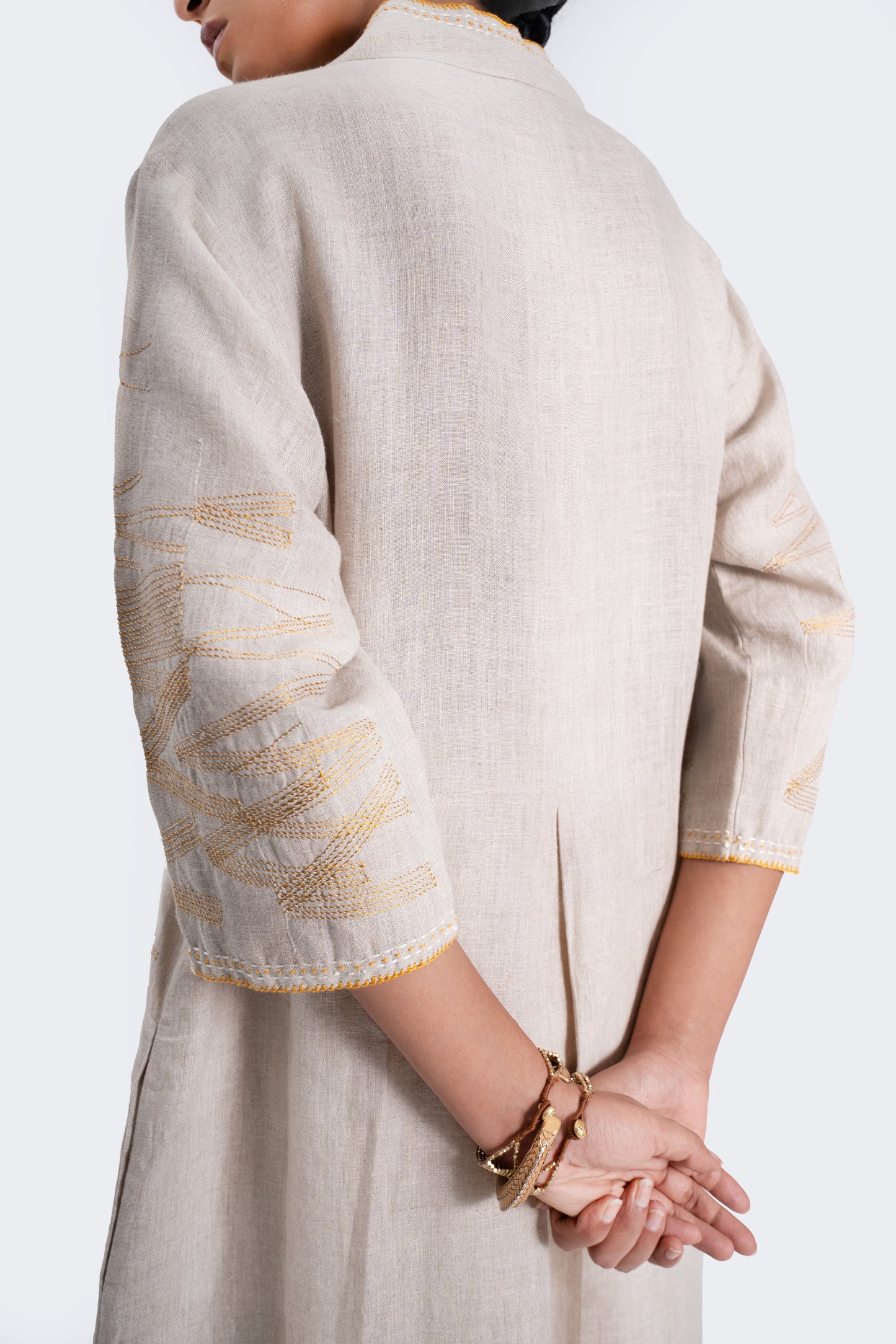 Hand Embroidered Linen Modern Tunic
