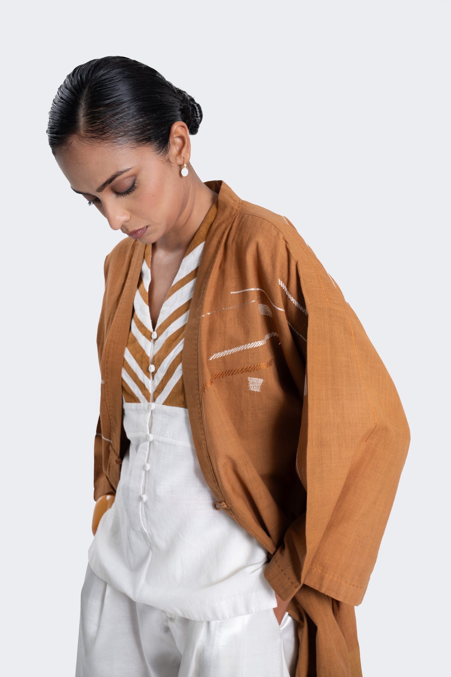 Panelled Cotton Softform Blouse