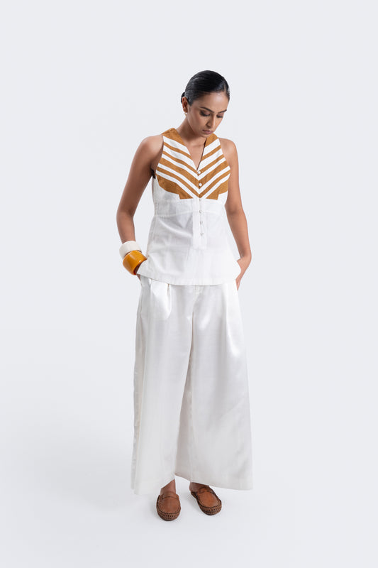 Panelled Cotton Softform Blouse
