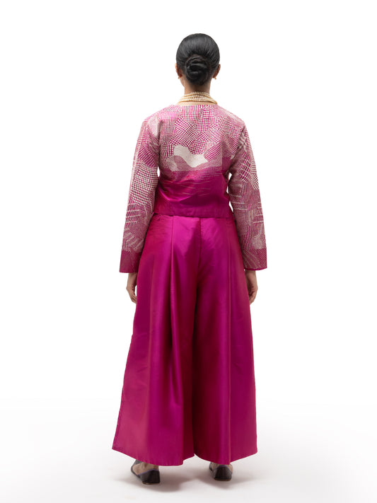 Hand Embroidered Silk Effortless Blouse – Pink