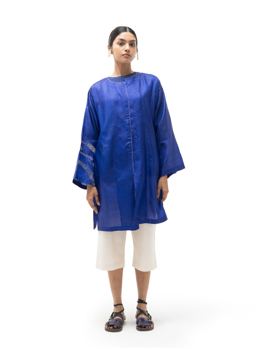 Hand Embroidered Rings Silk Kimono Jacket with Gicha Silk Top (Set)