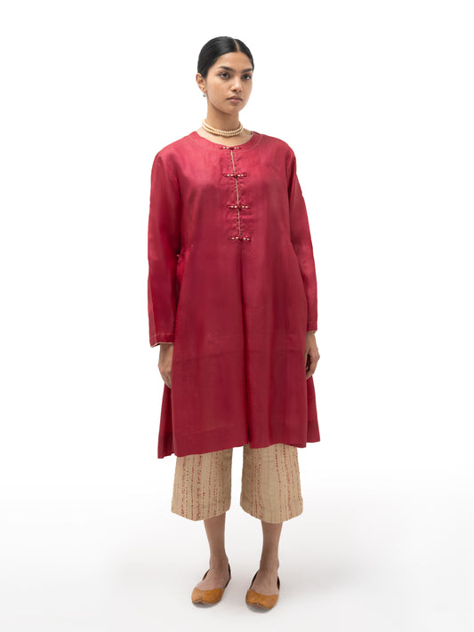 Hand Embroidered Silk Frong Tunic