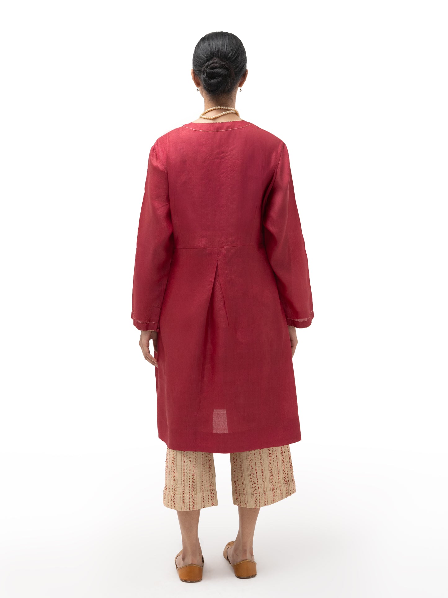 Hand Embroidered Silk Frong Tunic