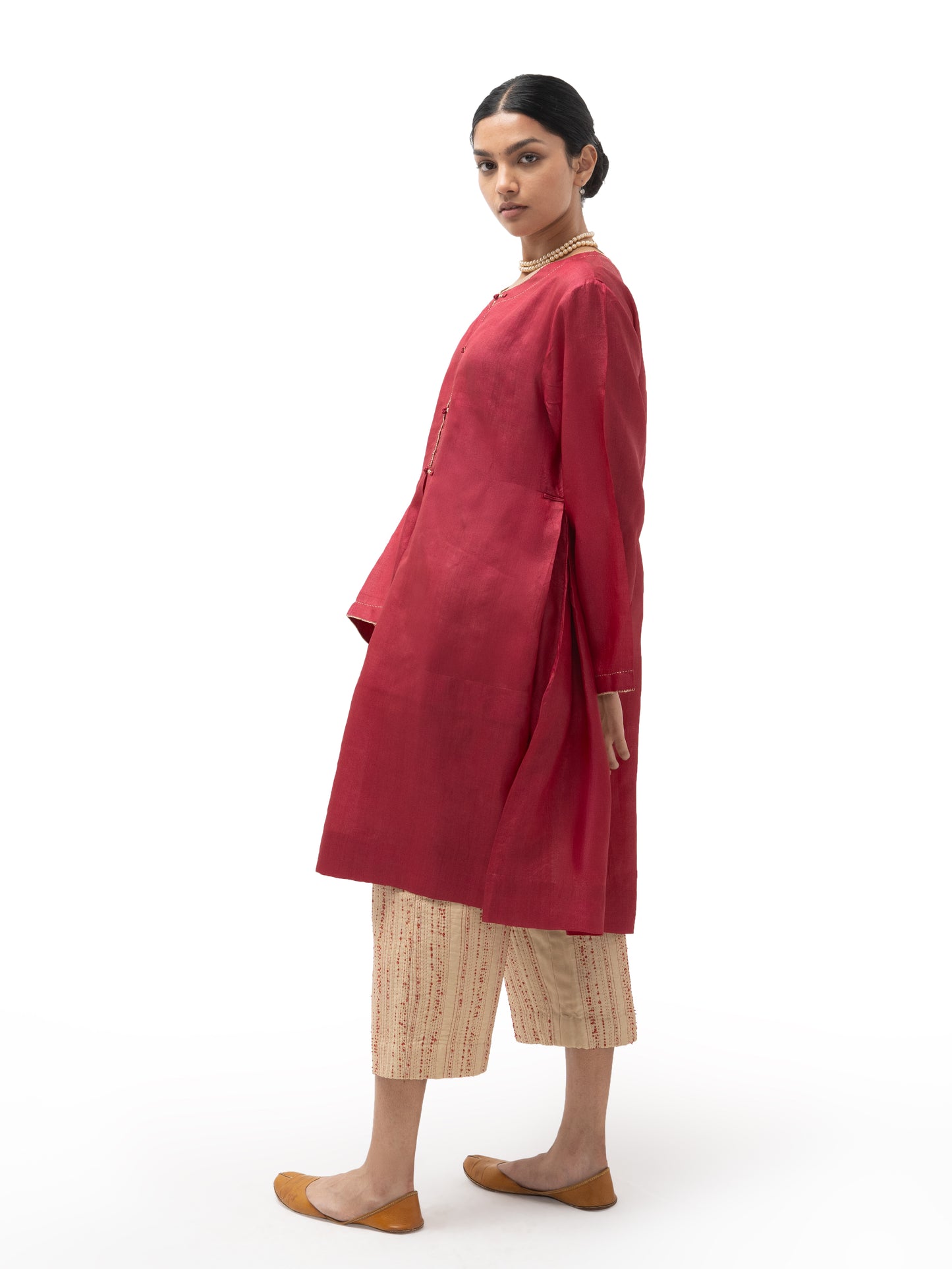 Hand Embroidered Silk Frong Tunic