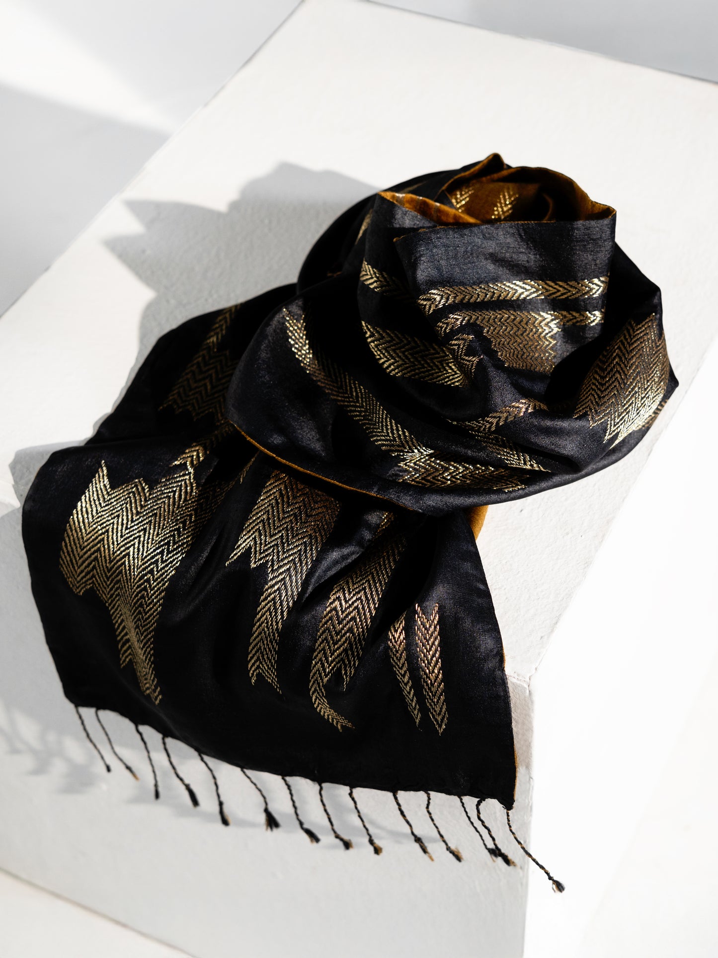 Hand Embroidered Silk & Wool Stole